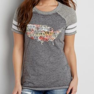 Maurices USA map license plate graphic tee